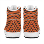 Orange Halloween Pattern Print High Top Leather Sneakers