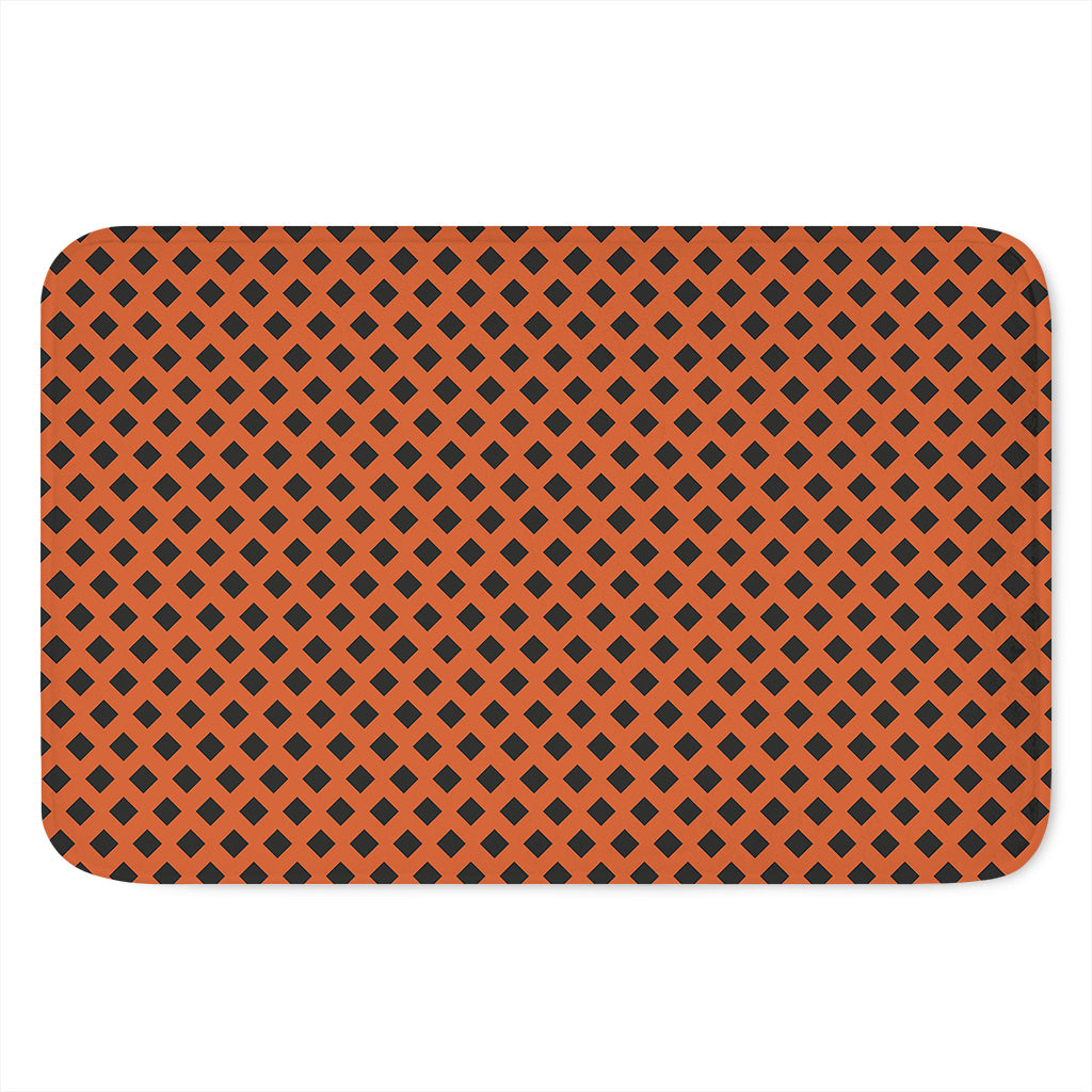 Orange Halloween Pattern Print Indoor Door Mat
