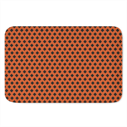 Orange Halloween Pattern Print Indoor Door Mat
