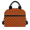 Orange Halloween Pattern Print Insulated Lunch Bag