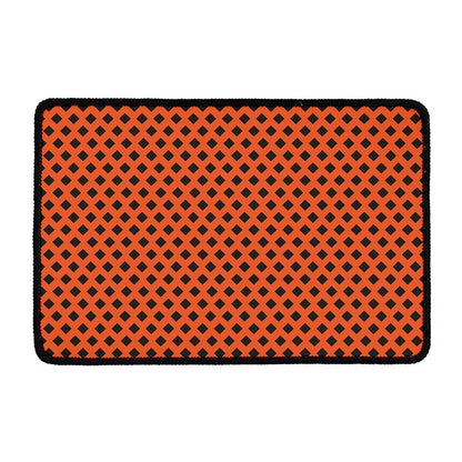 Orange Halloween Pattern Print Kitchen Mat