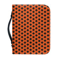 Orange Halloween Pattern Print Leather Bible Cover