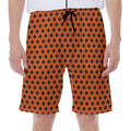 Orange Halloween Pattern Print Men's Beach Shorts
