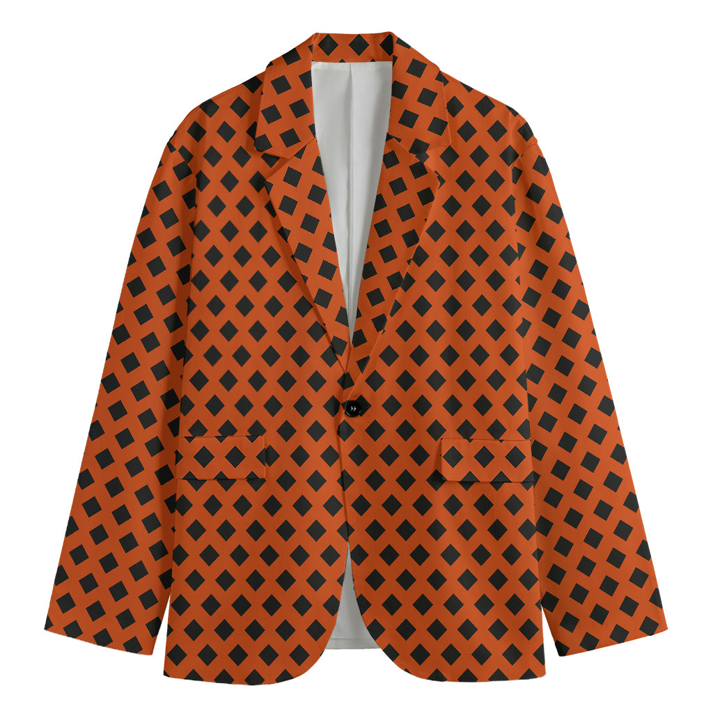 Orange Halloween Pattern Print Men's Blazer