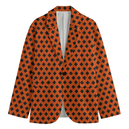 Orange Halloween Pattern Print Men's Blazer