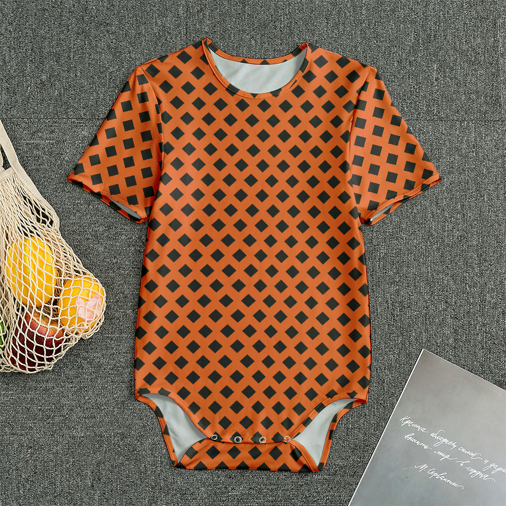 Orange Halloween Pattern Print Men's Bodysuit