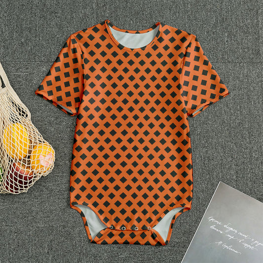 Orange Halloween Pattern Print Men's Bodysuit