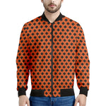 Orange Halloween Pattern Print Men's Bomber Jacket