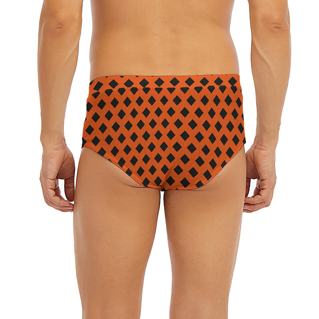 Orange Halloween Pattern Print Men's Briefs
