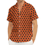 Orange Halloween Pattern Print Men's Deep V-Neck Shirt