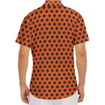 Orange Halloween Pattern Print Men's Deep V-Neck Shirt