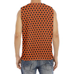 Orange Halloween Pattern Print Men's Fitness Tank Top