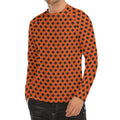 Orange Halloween Pattern Print Men's Long Sleeve Rash Guard