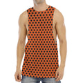 Orange Halloween Pattern Print Men's Muscle Tank Top