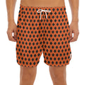 Orange Halloween Pattern Print Men's Split Running Shorts