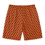 Orange Halloween Pattern Print Men's Swim Trunks