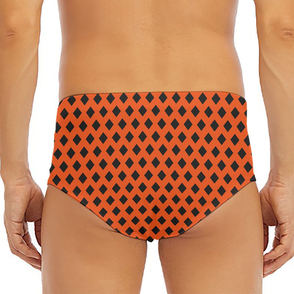 Orange Halloween Pattern Print Men's Triangle Swim Briefs