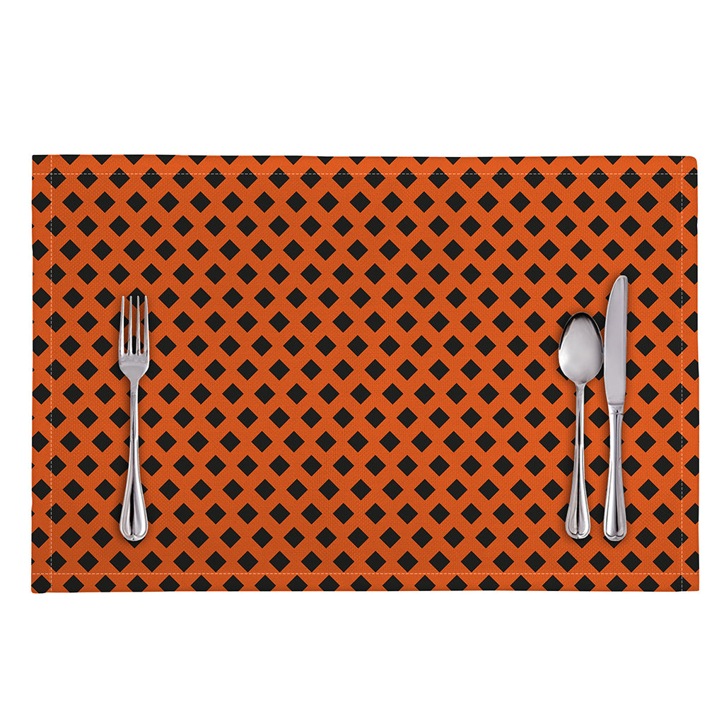Orange Halloween Pattern Print Placemat