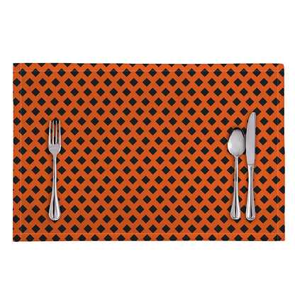 Orange Halloween Pattern Print Placemat