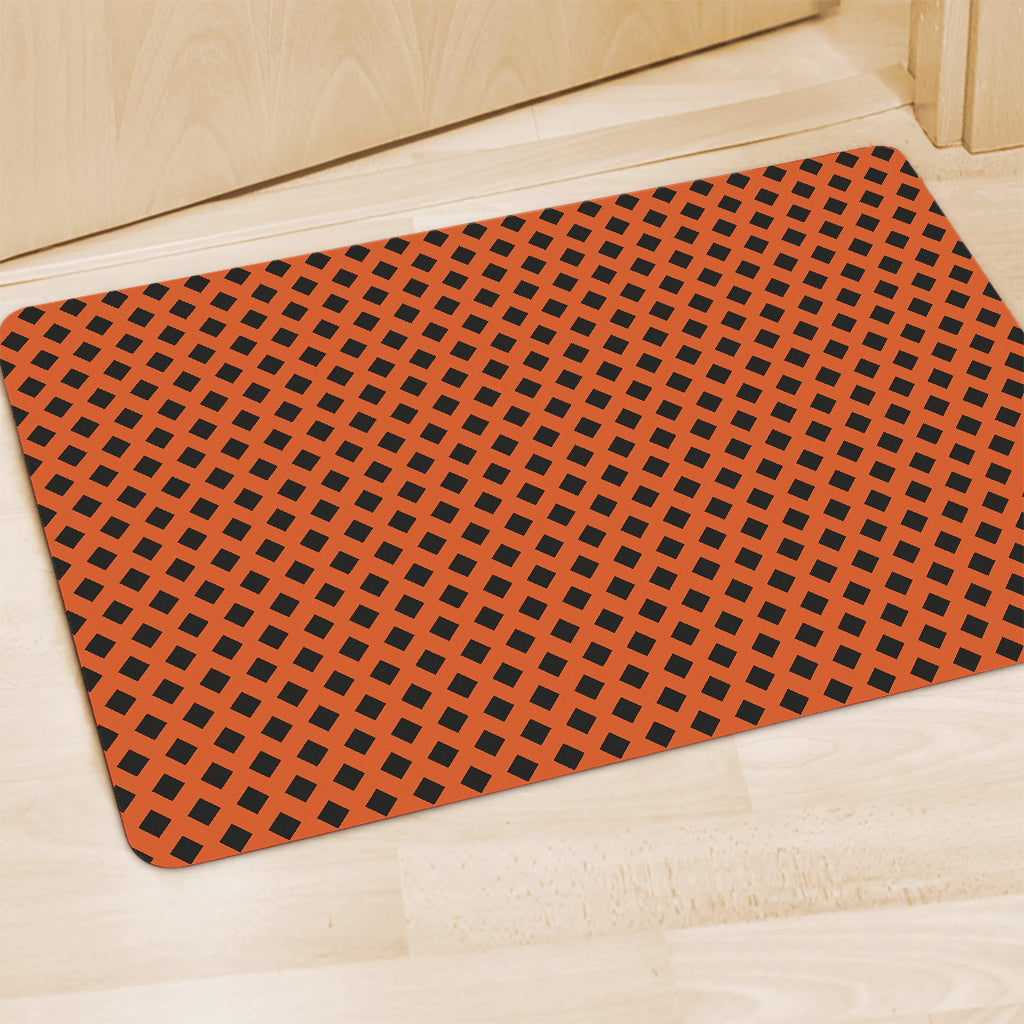 Orange Halloween Pattern Print Polyester Doormat