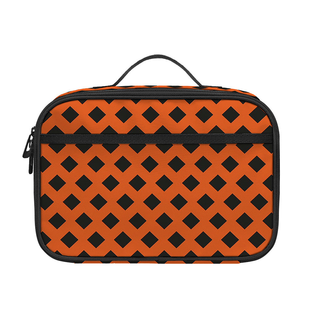 Orange Halloween Pattern Print Portable Lunch Bag