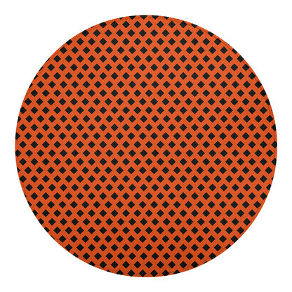 Orange Halloween Pattern Print Round Blanket