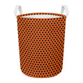 Orange Halloween Pattern Print Round Laundry Basket