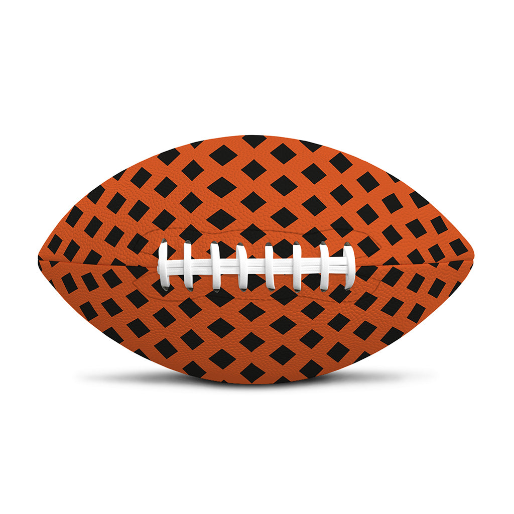 Orange Halloween Pattern Print Rugby Ball