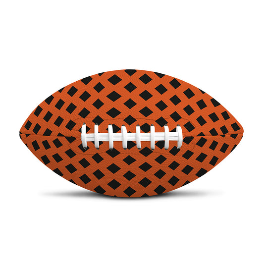 Orange Halloween Pattern Print Rugby Ball