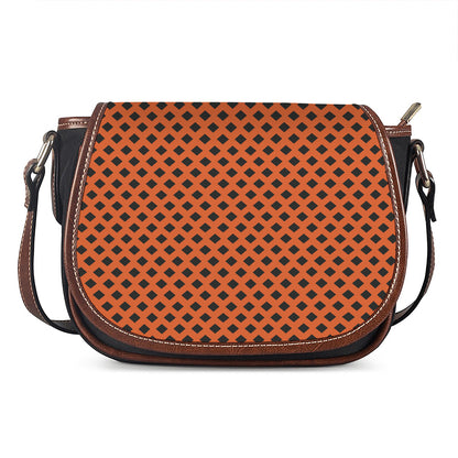 Orange Halloween Pattern Print Saddle Bag