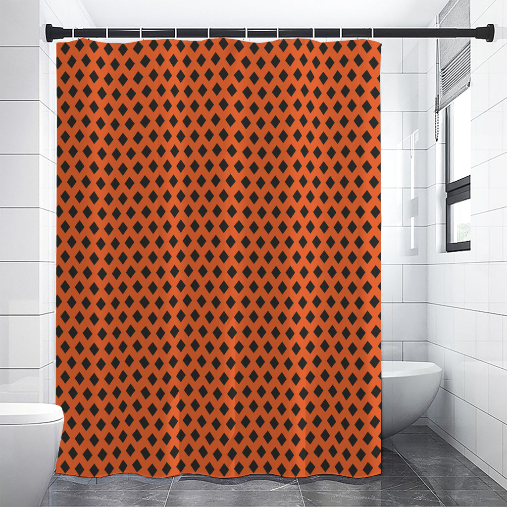 Orange Halloween Pattern Print Shower Curtain