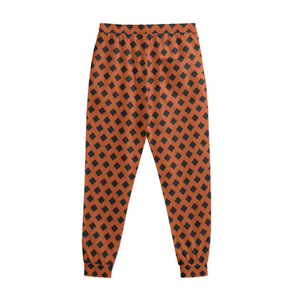 Orange Halloween Pattern Print Sweatpants