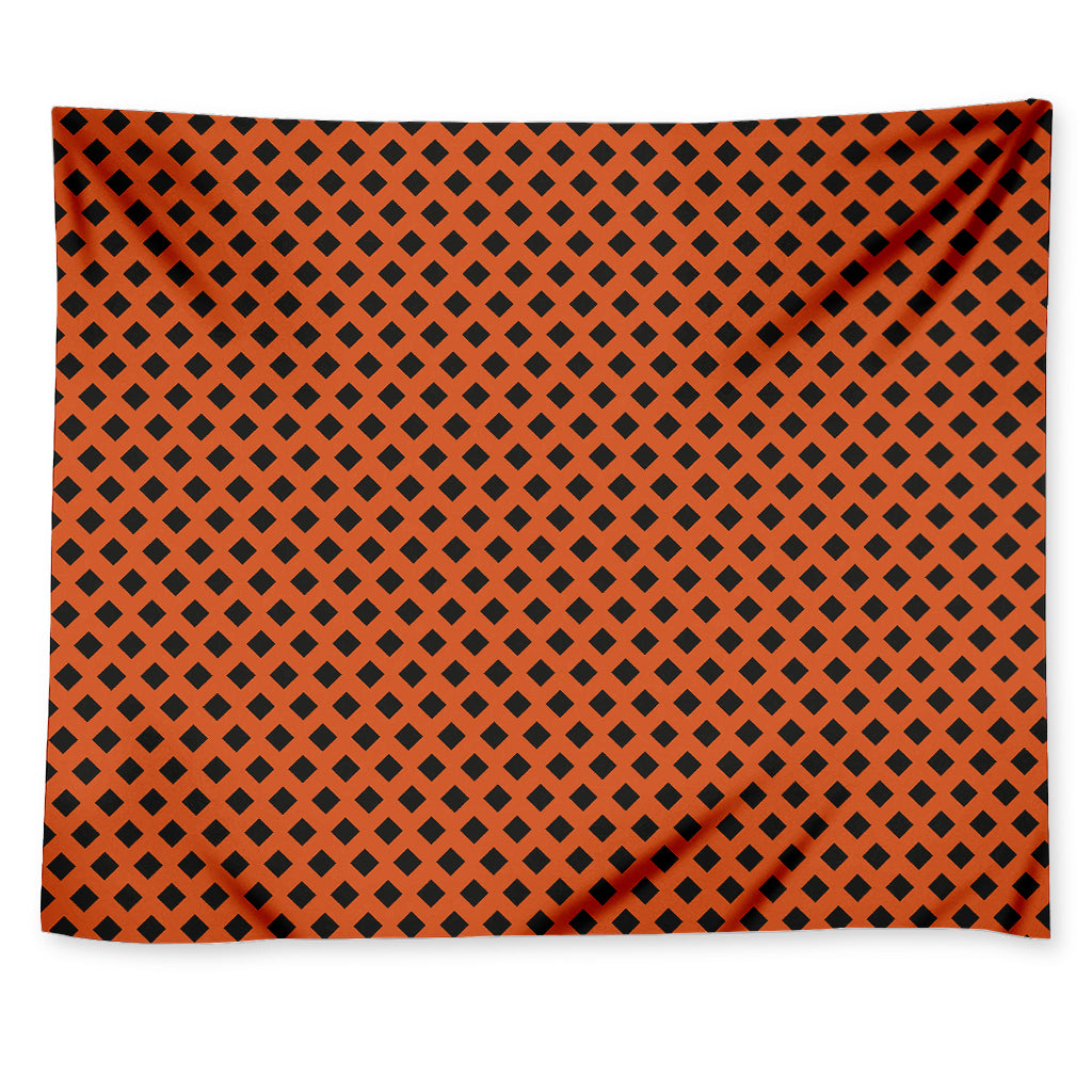 Orange Halloween Pattern Print Tapestry