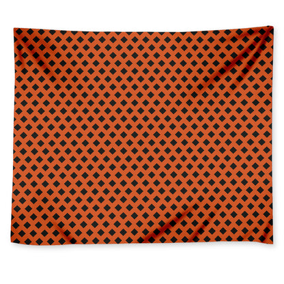 Orange Halloween Pattern Print Tapestry