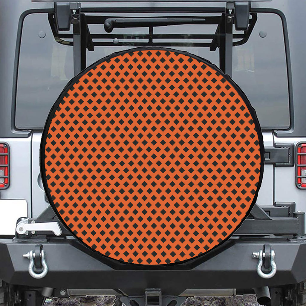 Orange Halloween Pattern Print Tire Cover