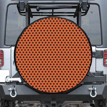 Orange Halloween Pattern Print Tire Cover