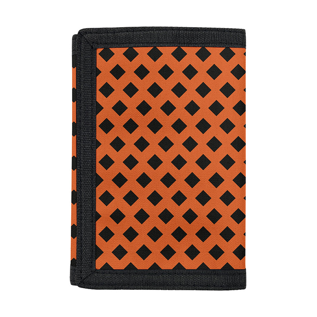 Orange Halloween Pattern Print Trifold Wallet