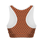 Orange Halloween Pattern Print Women's Sports Bra