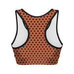 Orange Halloween Pattern Print Women's Sports Bra