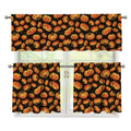 Orange Halloween Pumpkin Pattern Print 3 Piece Kitchen Curtains