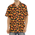 Orange Halloween Pumpkin Pattern Print Aloha Shirt