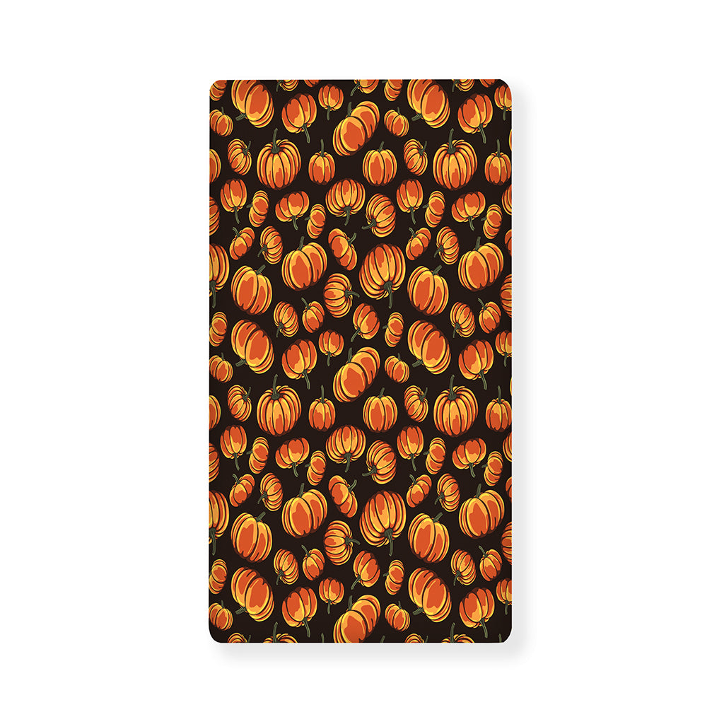 Orange Halloween Pumpkin Pattern Print Baby Crib Sheet