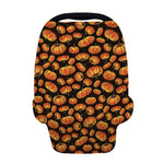 Orange Halloween Pumpkin Pattern Print Baby Seat Cover