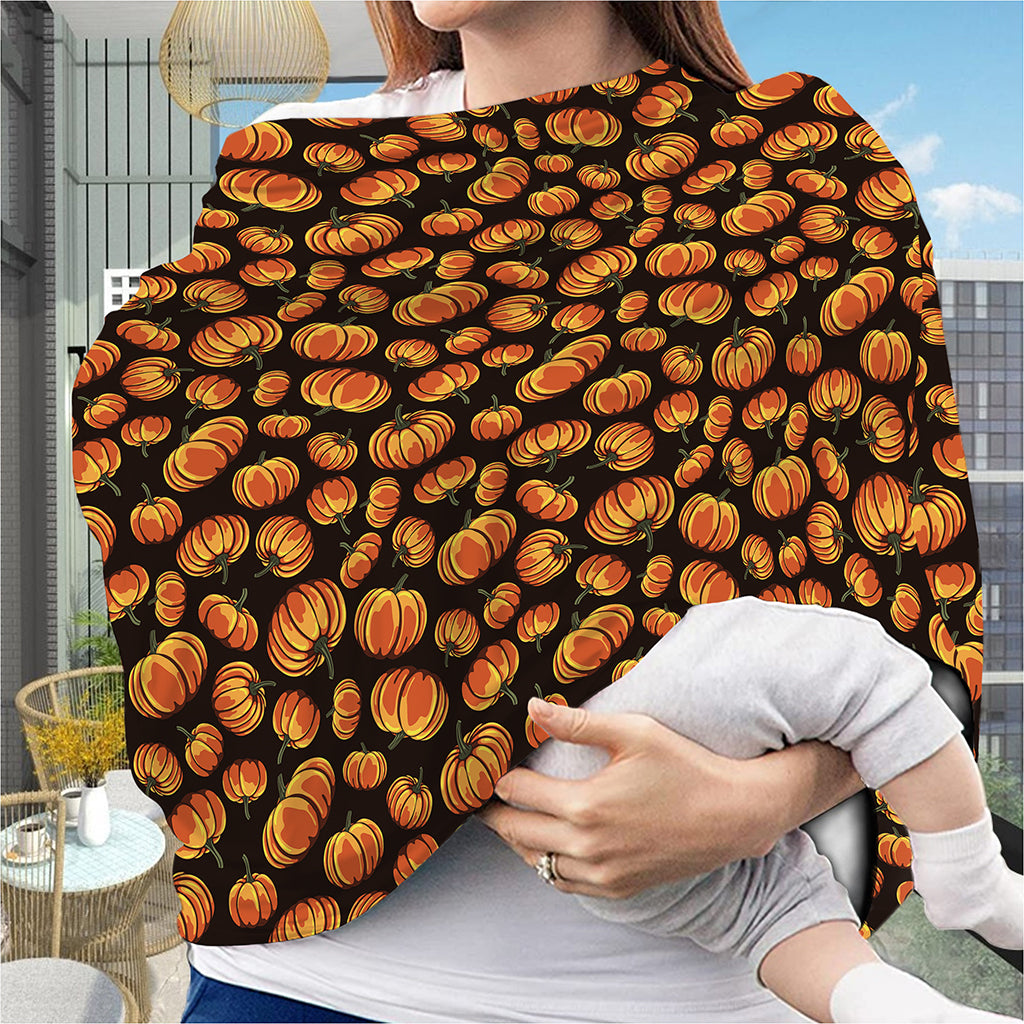 Orange Halloween Pumpkin Pattern Print Baby Seat Cover