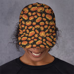 Orange Halloween Pumpkin Pattern Print Baseball Cap