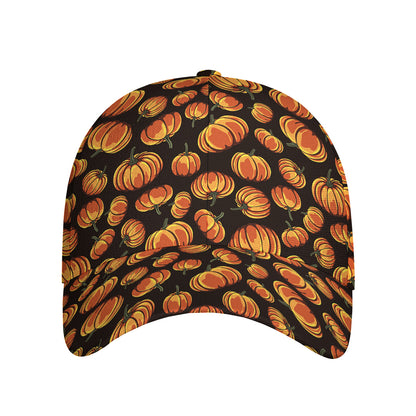 Orange Halloween Pumpkin Pattern Print Baseball Cap