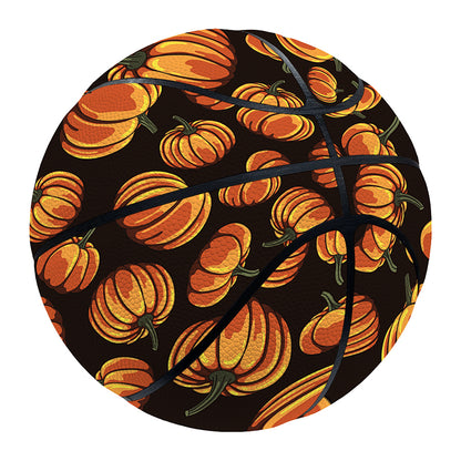 Orange Halloween Pumpkin Pattern Print Basketball