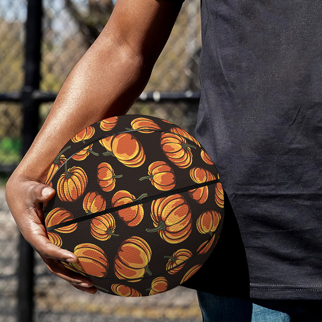 Orange Halloween Pumpkin Pattern Print Basketball