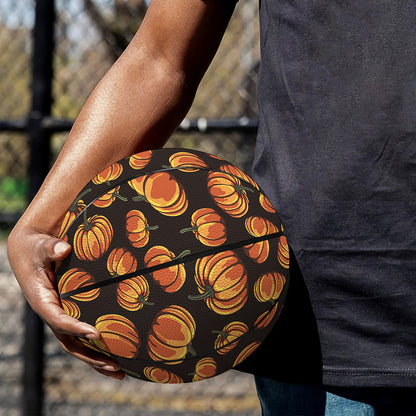Orange Halloween Pumpkin Pattern Print Basketball