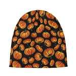 Orange Halloween Pumpkin Pattern Print Beanie